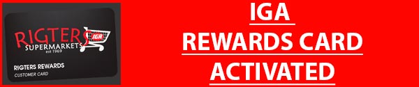 IGA Rewards Card Activated